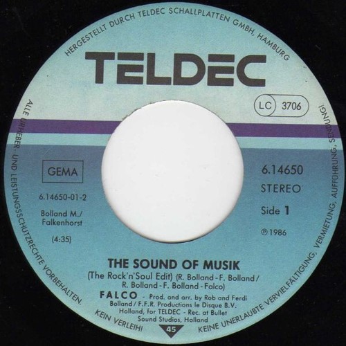 A1.6 Falco - The Sound Of Musik (7", Single) Austropop NDW Kult VG+/VG+ - Bild 4 von 4