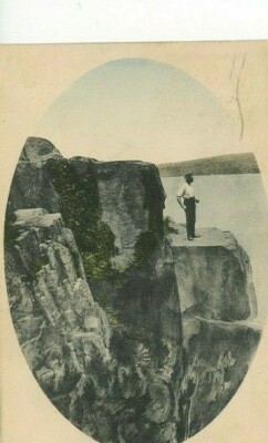 Postcard Early View of Man standing at Clinton Point at Hudson River, NY    N1