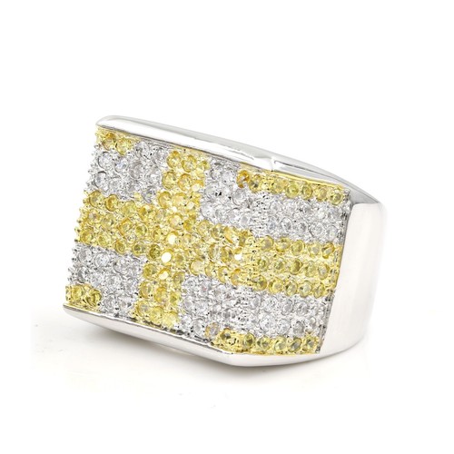Stainless Steel 316 Pave Men's Square shape CZ SET Pinky Ring - Afbeelding 5 van 10