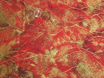 Cotton Fabric Red Gold Design Club 44 in Wide By the Yard Quilt Craft Sew