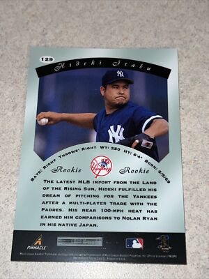 1997 Pinnacle Certified #129 Hideki Irabu New York Yankees Rookie