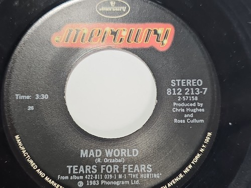 Tears For Fears - Mad World - Used 7" Promo 45 w/Pic Sleeve -US 1983 Mercury - Picture 8 of 22