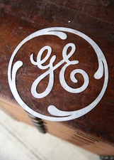 Vintage General Electric Fan industrial sign template badge motor display GE