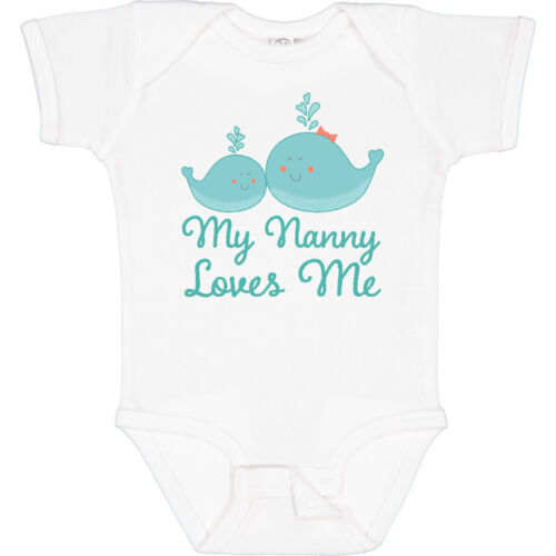 Inktastic Nanny Loves Me Grandchild Whale Baby Bodysuit From Boys Girls Apparel