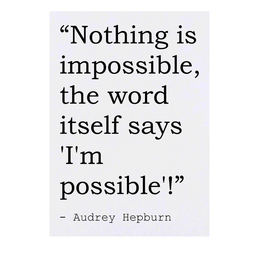Large Inspirational Quote By Audrey Hepburn Temporary Tattoo (TO00002011)