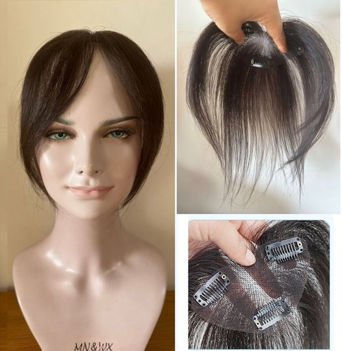 2.75"x4.3" Seamless Lace 100% Human Baby Hair Fringe, Blunt Bang/No Bang,10" - Picture 15 of 16