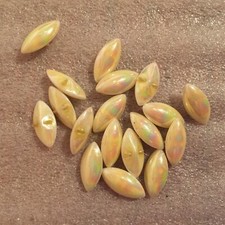 AM926 15x7mm yellow rainbow sew-on glass navettes,curved top,pointed back 24 