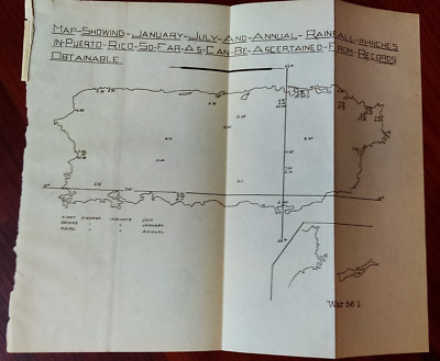 1901 Sketch Map Showing Annual Rainfall in Puerto Rico