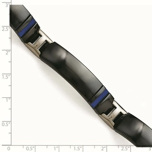 *NUEVO* Pulsera Cincel Titanio Negro Ti Pulido Azul Anodizado TBB168-8 Foto 2 de 2