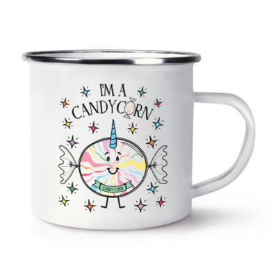 I'M A Candycorn Retro Emaille Becher Tasse - Lustig Candy Einhorn Magisch Scherz