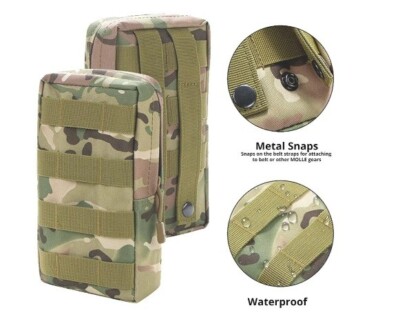 BOLSA DE CINTURA, BOLSO TÁCTICO MILITAR CIERRE  DE CREMALLERA 21X11CM OSCURO