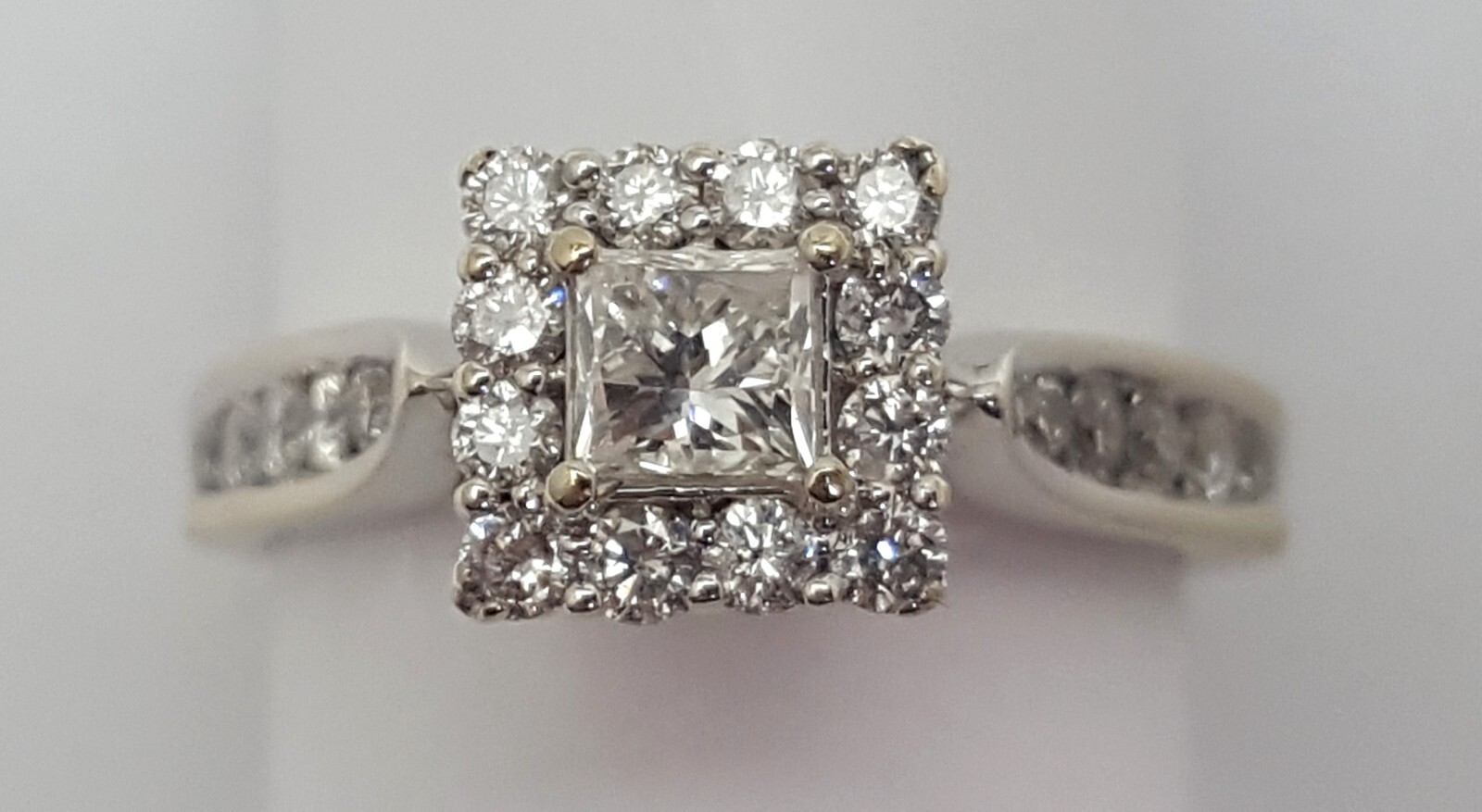 Unique 14K Solid White Gold Wedding Engagement Pr… - image 2