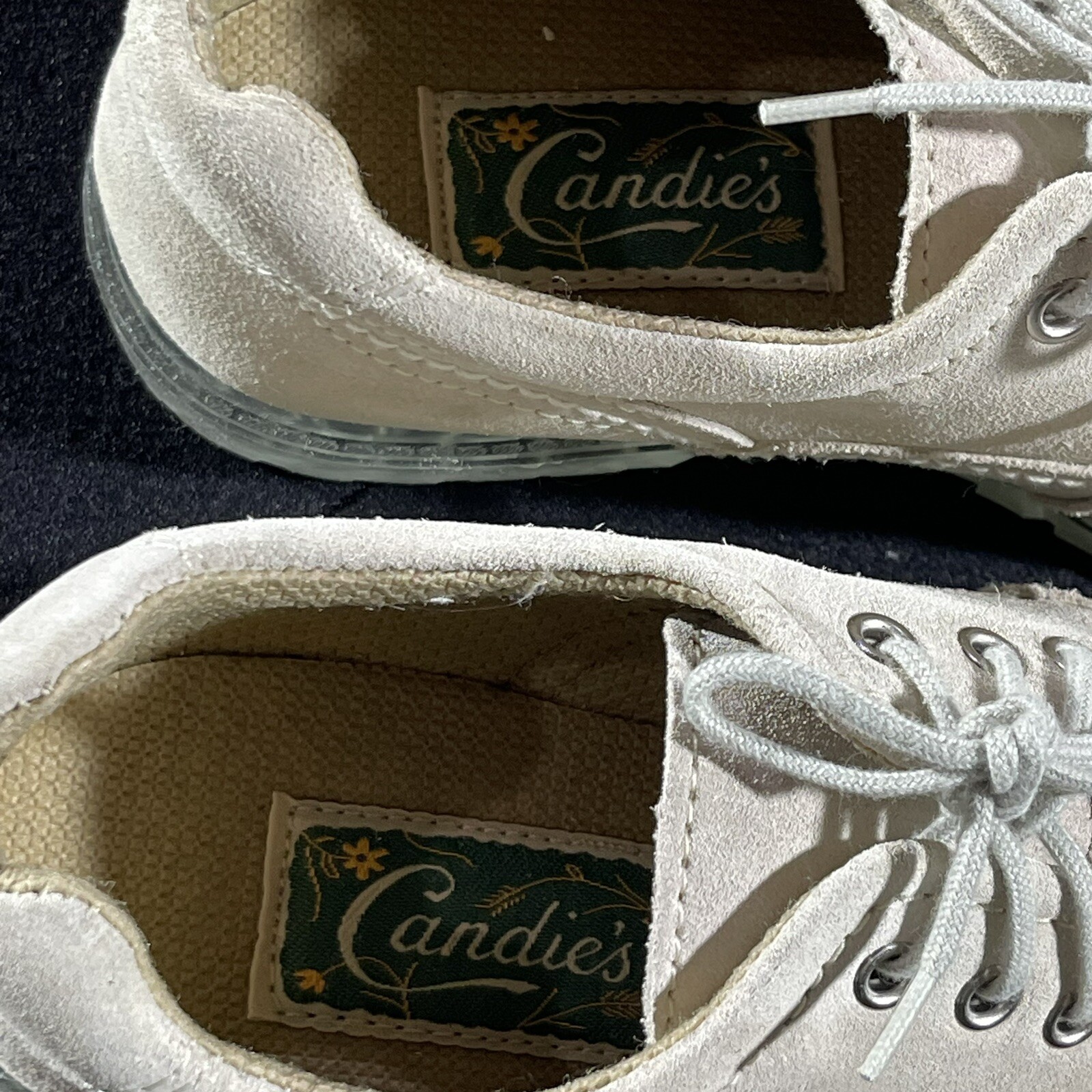 SAOLA Scarpa Candies Y2K 7 beige grosso Oxford suola con lacci trasparente pelle scamosciata unica
