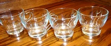 Set (4) Vtg Glass Cappuccino Coffee Tea Cups Metal Base/ Handle~  Made Italy 693