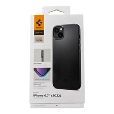 R9-O Spigen Thin Fit Series Case for iPhone 15/14 Plus - Matte Black (Poly Bag)