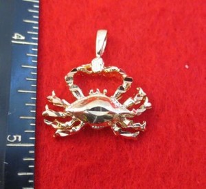 Authentic 14 KT GOLD PLATED 3D CUSTOM ZODIAC CANCER CHARM PENDANT WAS $9.95