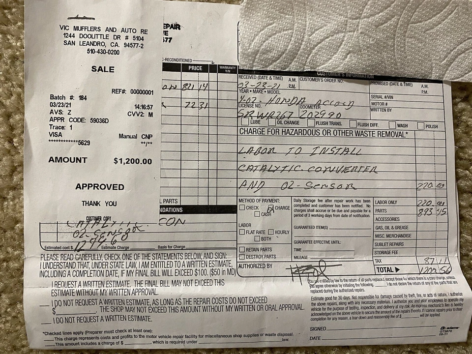 Conversor catalítico-CalCat Walker 82895 serve 03-07 Honda Accord 2.4L-L4 - Imagem 4 de 4