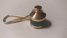 VINTAGE BRASS GREEN LANTERN KEY CHAIN