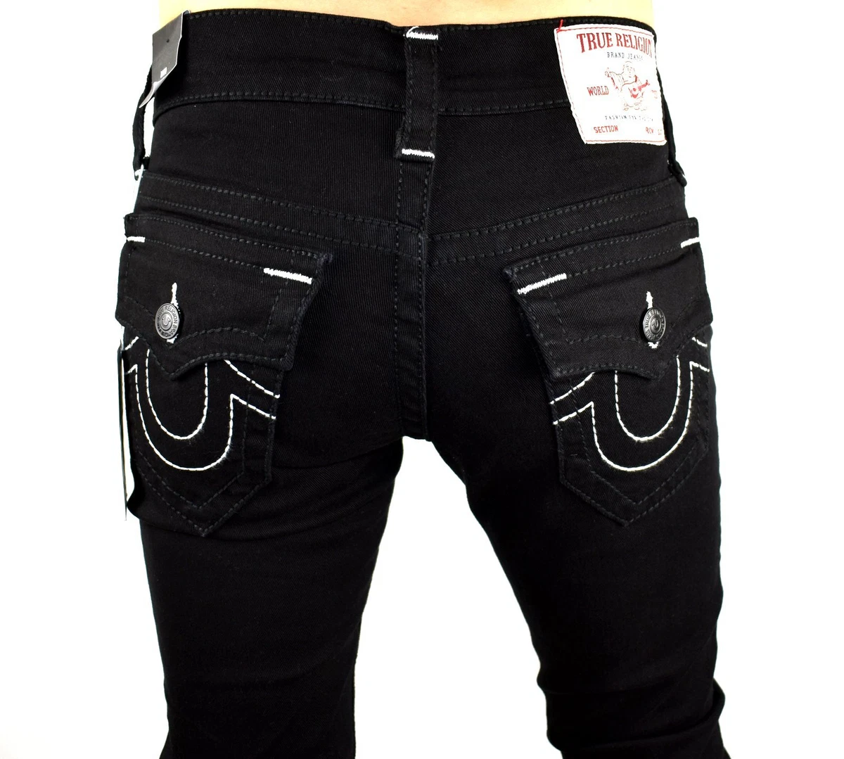 Mens black true religion best sale jeans