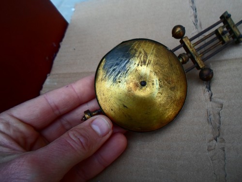Rare Antique Bronze R/A Pendulum For French Portico Wooden Column Clock Type 19c - Picture 11 of 12