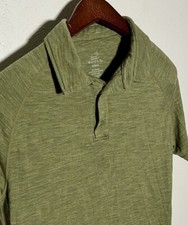 Wool X Merino Blend Polo Shirt Mens Small Green Golf Stretch Short Sleeve READ 
