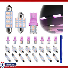 24 Pcs 194 T10 De3175 578 31mm 42mm Pink Purple Led Interior Car Lights Map Doo