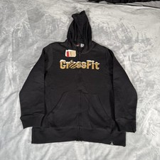 Reebok CrossFit Full Zip Hoodie Mens L Slim Fit Christmas Ornament NEW