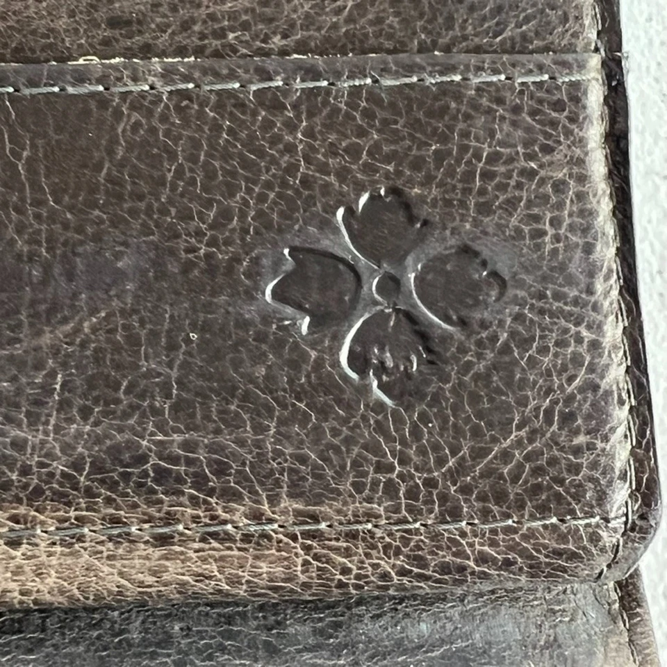 Patricia Nash Clutch Frame Wallet Cauchy Brown Tooled Floral Leather - Image 4 of 4