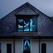 Holographic Rear Projection Screen 44"x75" Indoor Movie Projector Halloween D...