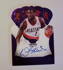 WESLEY MATHEWS AUTO - # 09/15 - 2013-14 PANINI CROWN ROYALE - #154 - PURPLE