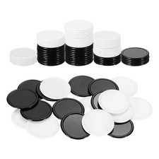 100Pcs 1.2" Poker Chips, Bingo Chips Learning Counters, Black/White