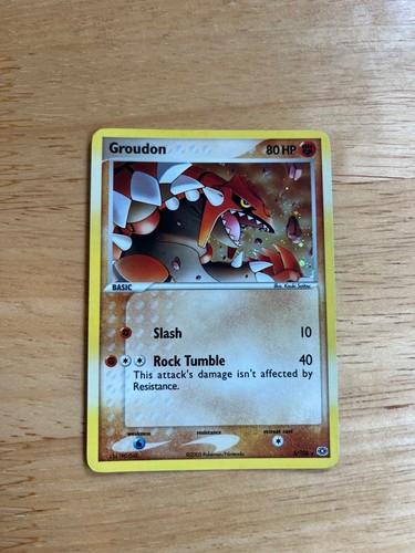 Pokemon Groudon 5/106 EX Emerald Reverse Holo Rare 2005 English Vintage Card