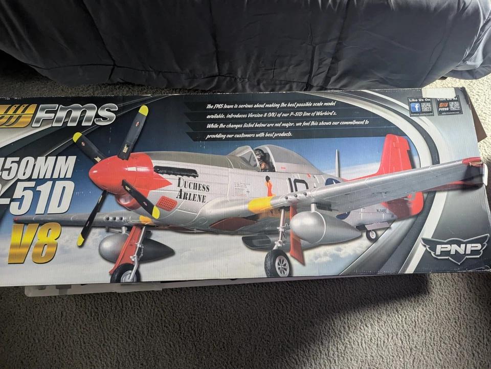 FMS P-51D Red Tail V8 PNP 1450mm RC Airplane - Image 2 of 3