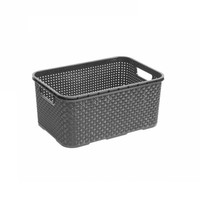 Aufbewahrungskorb 7L Branq Grau Rattan Mit Griffen Universal