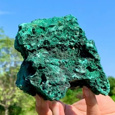 1.91LB Natural VELVET Malachite cat's eye specimen crystal rough mineral-Congo