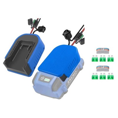 2× Power Wheel Adapter für Kobalt 24V Max Akku KB624-03 mit Sicherungsschalter