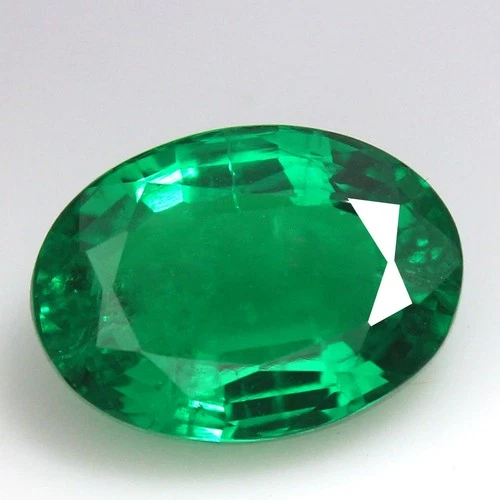 Natural Certified MUZO Colombian Green Emerald 8x10 MM Oval Unheated Gemstone