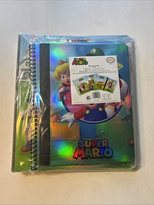 SUPER MARIO BROS BINDER BUNDLE NEW & SEALED School Supplies Set 4 Binder Bundle￼