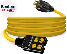 NEMA L14-30P to 4X 5-20R/5-15R&L14-30R Generator Adapter Extension Cord, 4 Prong