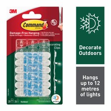 Command™ Outdoor Decorating Clips 20 Clips, 24 Water Resistant Strips 0.70 per strip