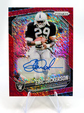 2025 Panini Prizm ERIC DICKERSON Red Shimmer Auto /35 Raiders HOF