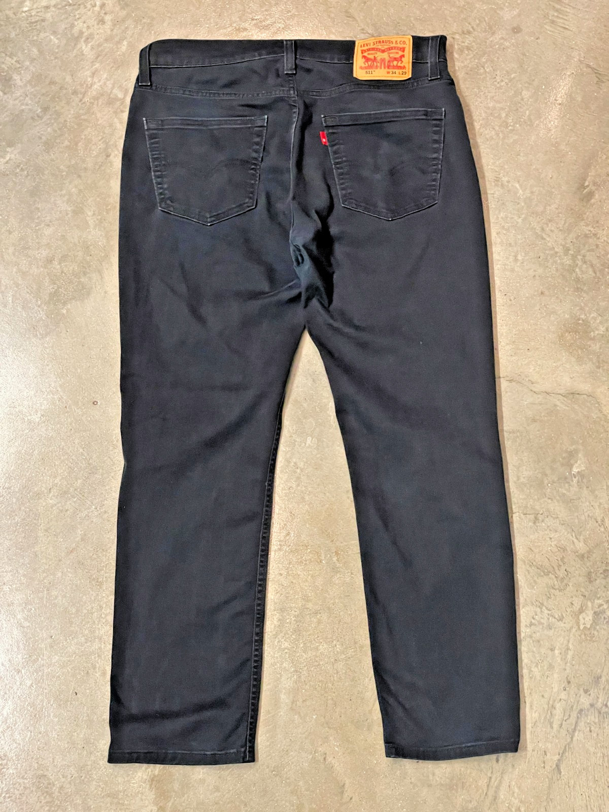 Levi's 511 All Seasons Tech Jeans Mens 34x29 Fits 32x27 Black Stretch Denim thumbnail 2