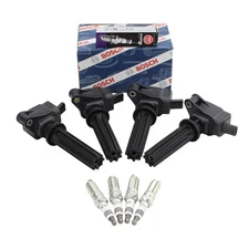 Bosch 4 Ignition Coil NGK 4 Ruthenium HX High Spark Plug Kit For Edge MKZ L4