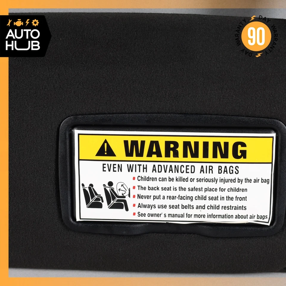 03-18 Maserati GranTurismo M145 Right Passenger Side Sun Visor Shade Black OEM - Image 4 of 4