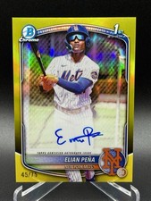 2025 Bowman Chrome - Elian Pena 1st Yellow Refractor Auto /75 Mets #CPA-EP