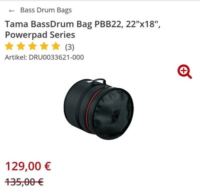   NEU Tama Powerpad Drum Bag Tasche 22 Zoll Bassdrum Schwarz  