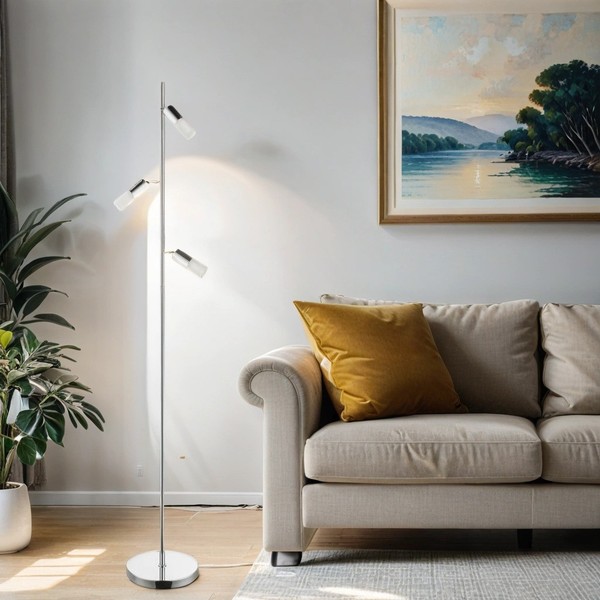 Led Stehleuchte Stehlampe Verstellbare Schirme Blendarm 3000K Modern Wohnzimmer-image