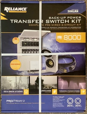 Reliance 30-Amp ProTran 2 Manual Transfer Switch Pre Wired 6-Circuit Kit 306LRK
