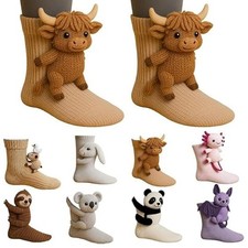 3D Cute Animals Socks Knitted Animal Pattern Floor Socks Unisex Funny Winter