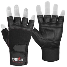 DEFY Padded Weight Lifting Gloves with 13" Long Wrist Wrap Genuine X-Large